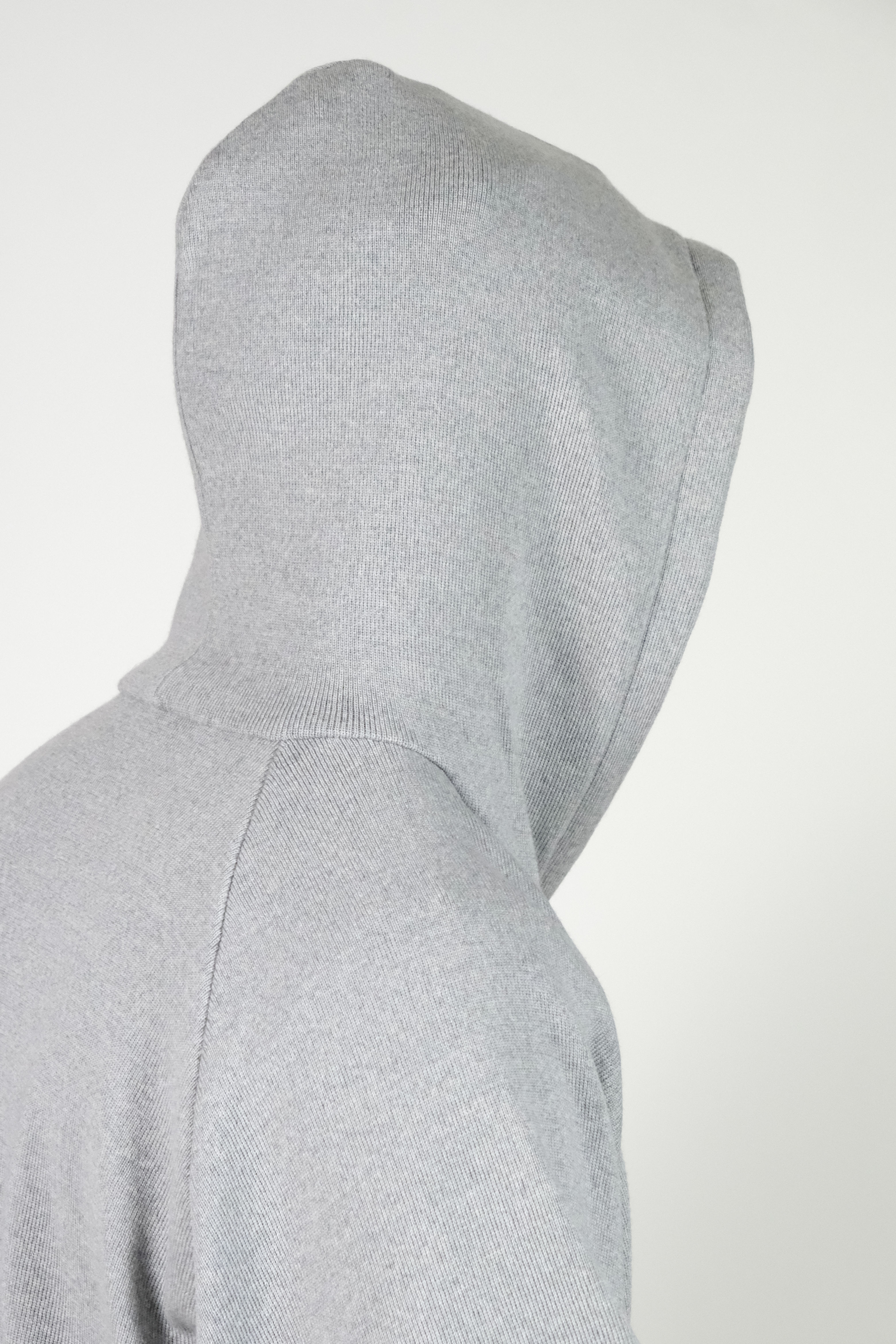 SILVER KNIT ZIP HOODIE