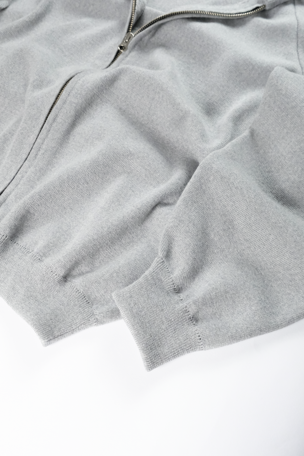 SILVER KNIT ZIP HOODIE
