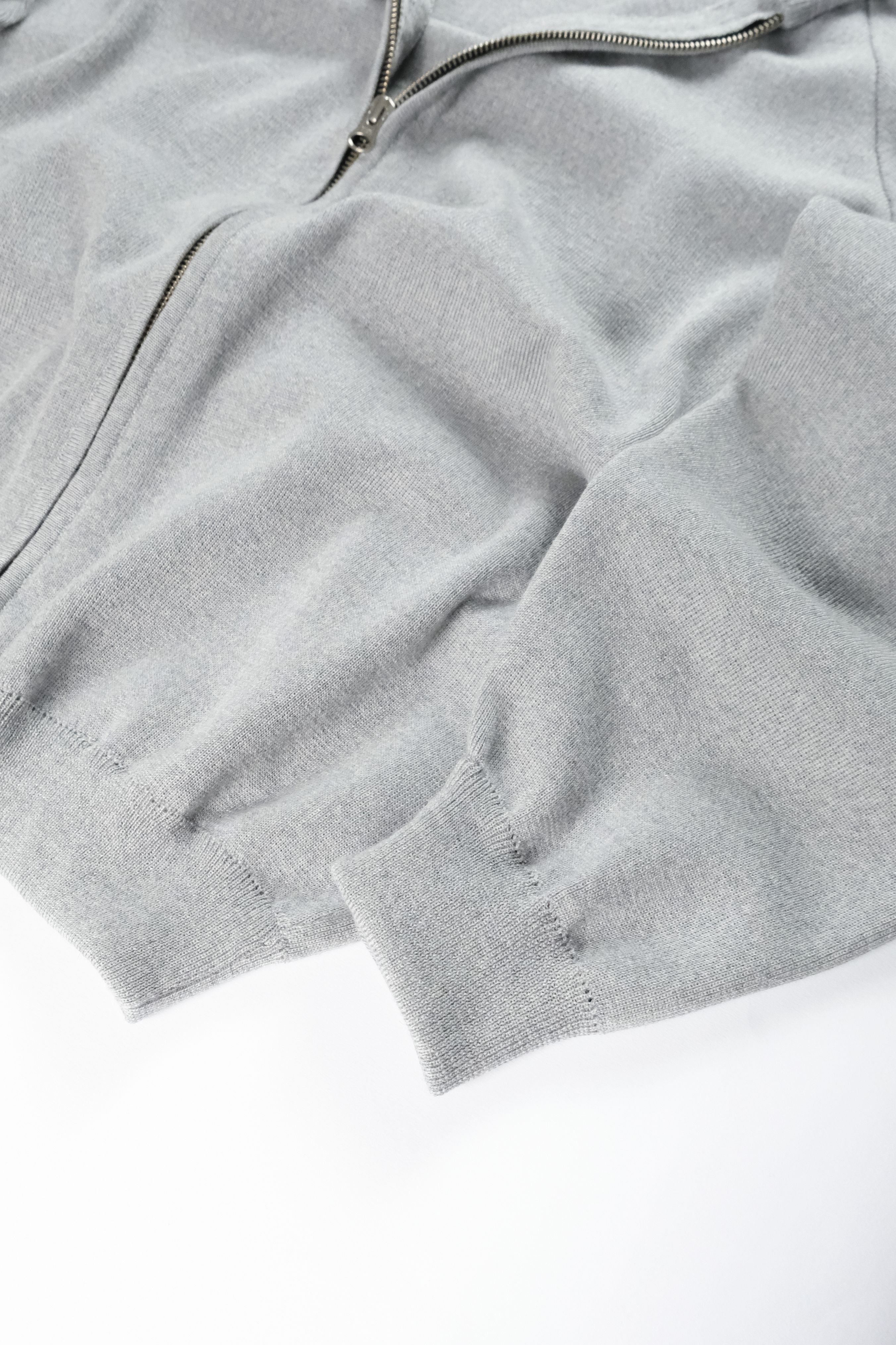 SILVER KNIT ZIP HOODIE