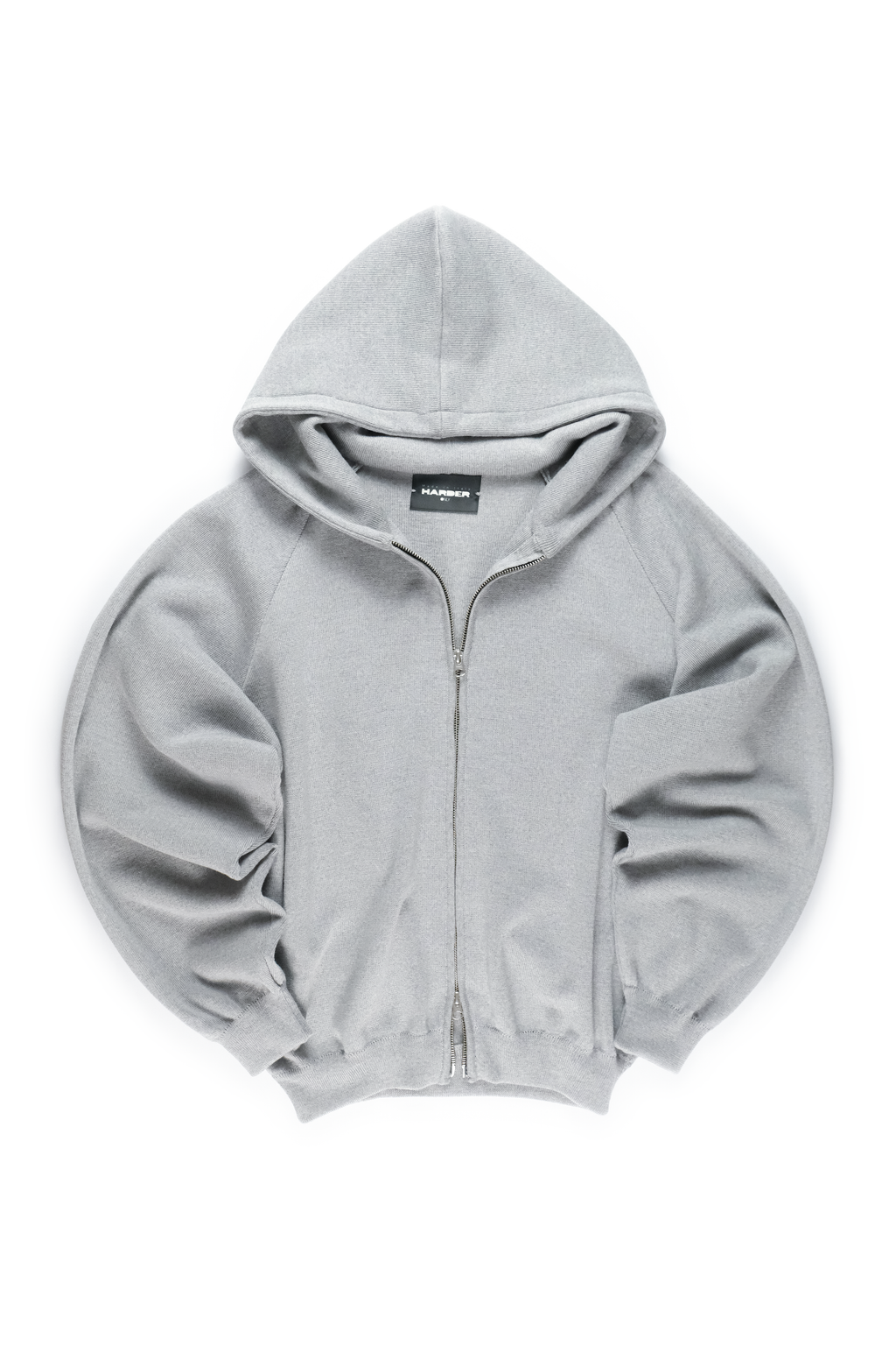 SILVER KNIT ZIP HOODIE