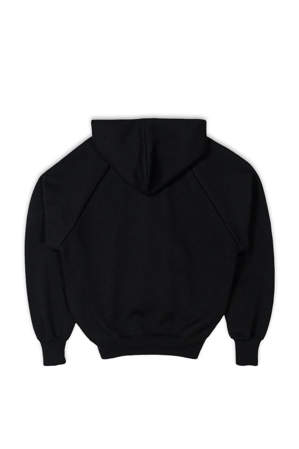 BLACK KNIT ZIP HOODIE JACKET
